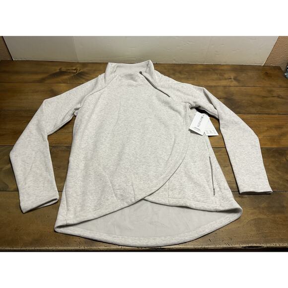 Athleta Women’s Size Medium Cozy Karma Asym Pullover Sweatshirt Gray NWT - Picture 1 of 14